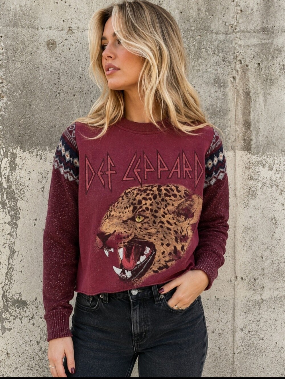 Upcycled Def Leppard Crewneck X Sweater